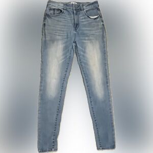 Wax Jean Blue Skinny Jeans with Distressed Details